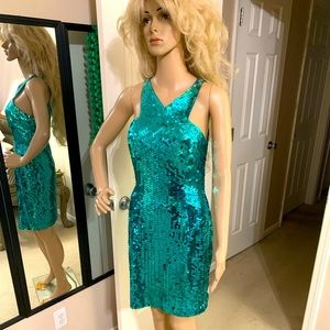 Niteline Size 8 Green Sequin Cocktail Party Dress